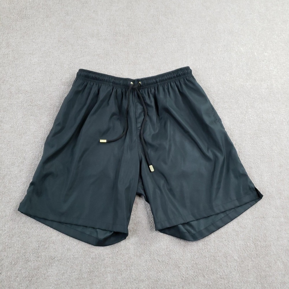 Kenny Flowers Swim Trunks Mens 2XL‎ Black Lined Drawstring Pockets Slim Fit